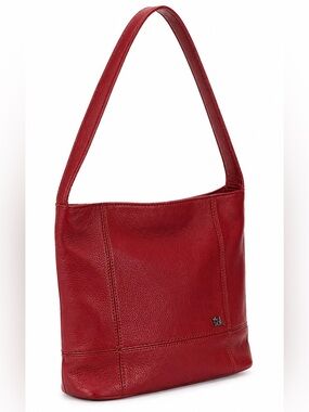 The Sak De Young Leather Hobo Bag Red Pebbled Shoulder Purse